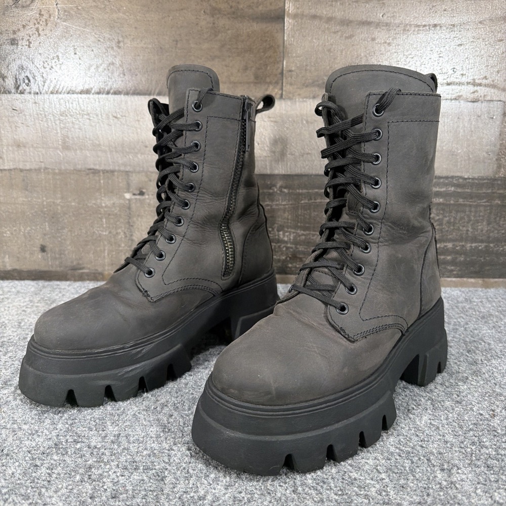 Thursday Boot Company Dynasty Combat Boots Women's Size 7 Grey Matte Leather